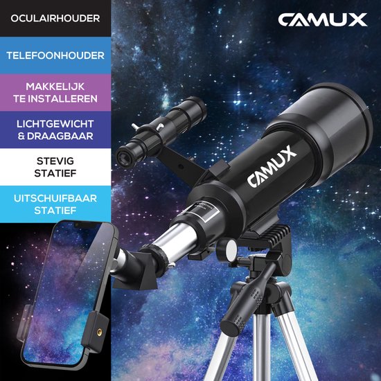 CAMUX Telescope - Stargazer - Convient aux adultes et aux enfants - Vision nocturne - Astronomie