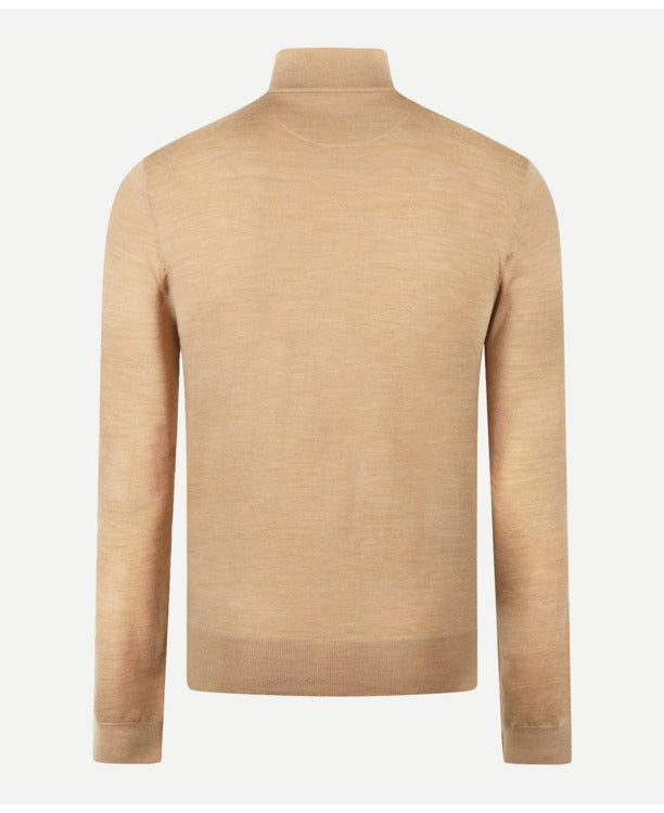 Cardigan zippé McGregor en laine mérinos extra-fine - 100 % laine mérinos extra-fine - Homme - Camel - Taille S