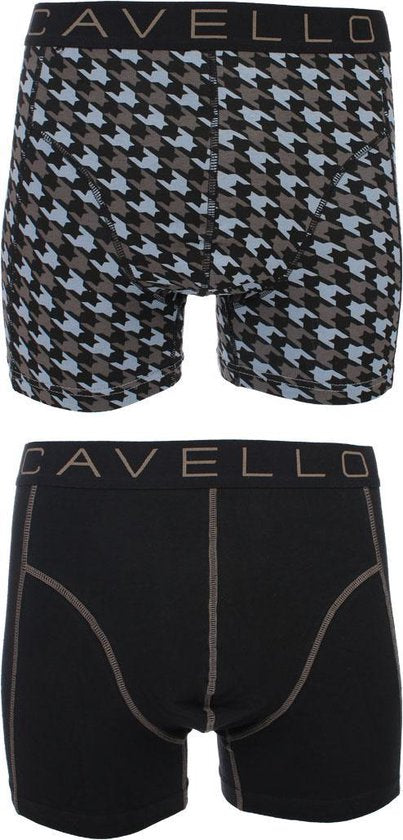 Cavello - 2-pack Boxershorts Noir / Pepita Print - S