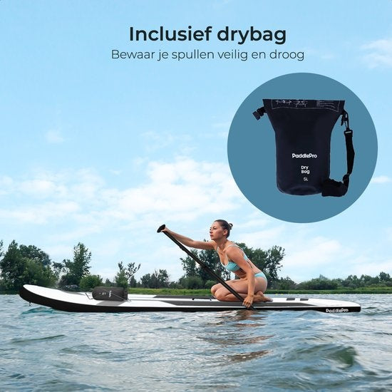 LifeGoods SUP Board - Deluxe Set - avec siège - Planche à pagaie gonflable - Max. 135KG - 320x81cm - Blanc