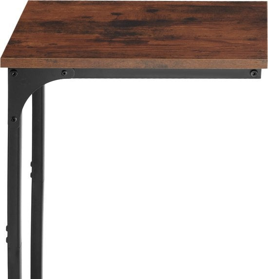 tectake® - Table d'appoint Erie - industrielle - brun foncé - 40x30x63 cm - 404455