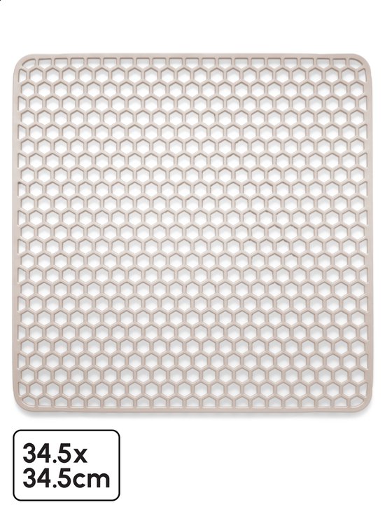 Bodo® Tapis d'évier - Carré - Sous-verre - Beige - 34,5 x 34,5 cm
