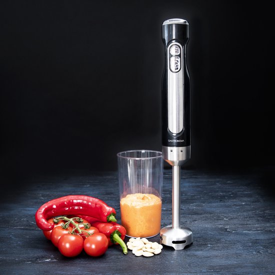 Ensemble mixeur plongeant Gastronoma - Sans fil et rechargeable - 100 W - Hachoir, fouet et verre doseur - 18210002 - Noir et inox