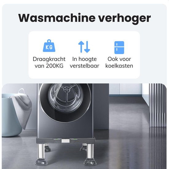 LUFT Rehausseur de lave-linge - Base pour lave-linge - Armoire - Convient pour sèche-linge, réfrigérateur, lave-vaisselle et congélateur - Pour Bosch, Samsung, Miele, AEG, LG, Haier - Réglable