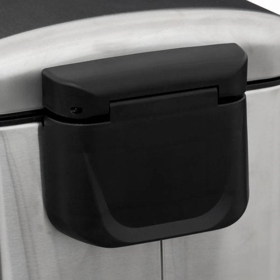5Five Poubelle à pédale Ariane - argent - acier inoxydable - 30 litres - 42 x 25 x 62 cm - cuisine