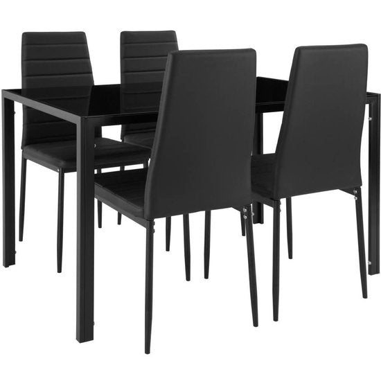 TecTake - Groupe de salle à manger Berlin 4+1 noir - 402837