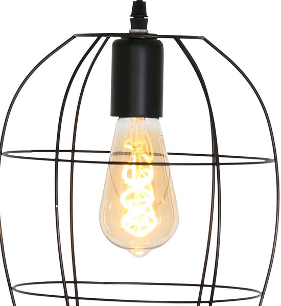Suspension Minimalics 2705ZW – Noire, réglable de 35 cm à 185 cm, design scandinave, avec douille E27, de la marque Mexlite, fabriquée en métal, en plastique et avec des composants électroniques