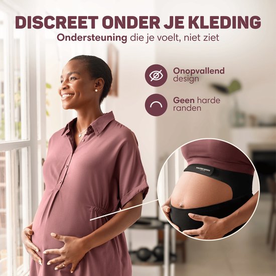 Vulpes Goods® Babycare - Bande abdominale de grossesse - Ceinture de grossesse ajustable - Bande abdominale de grossesse - Invisible et respirante - Soutien abdominal et dorsal - Taille L - Bande pelvienne - Ceinture de grossesse - Soutien pelvien - Sac d