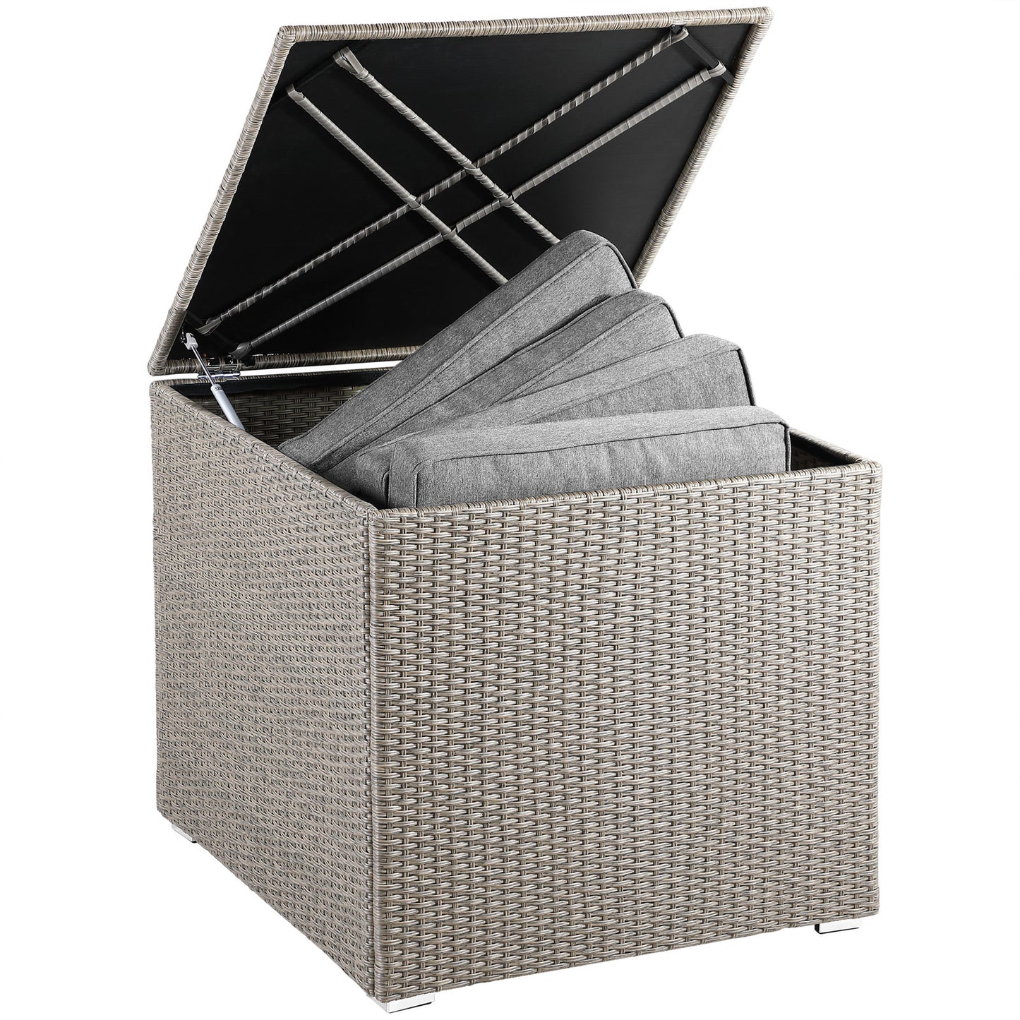 Boîte à coussins de jardin - Casaria - 318 L - Doublure imperméable avec zip - Acier galvanisé- 75x75x70cm
