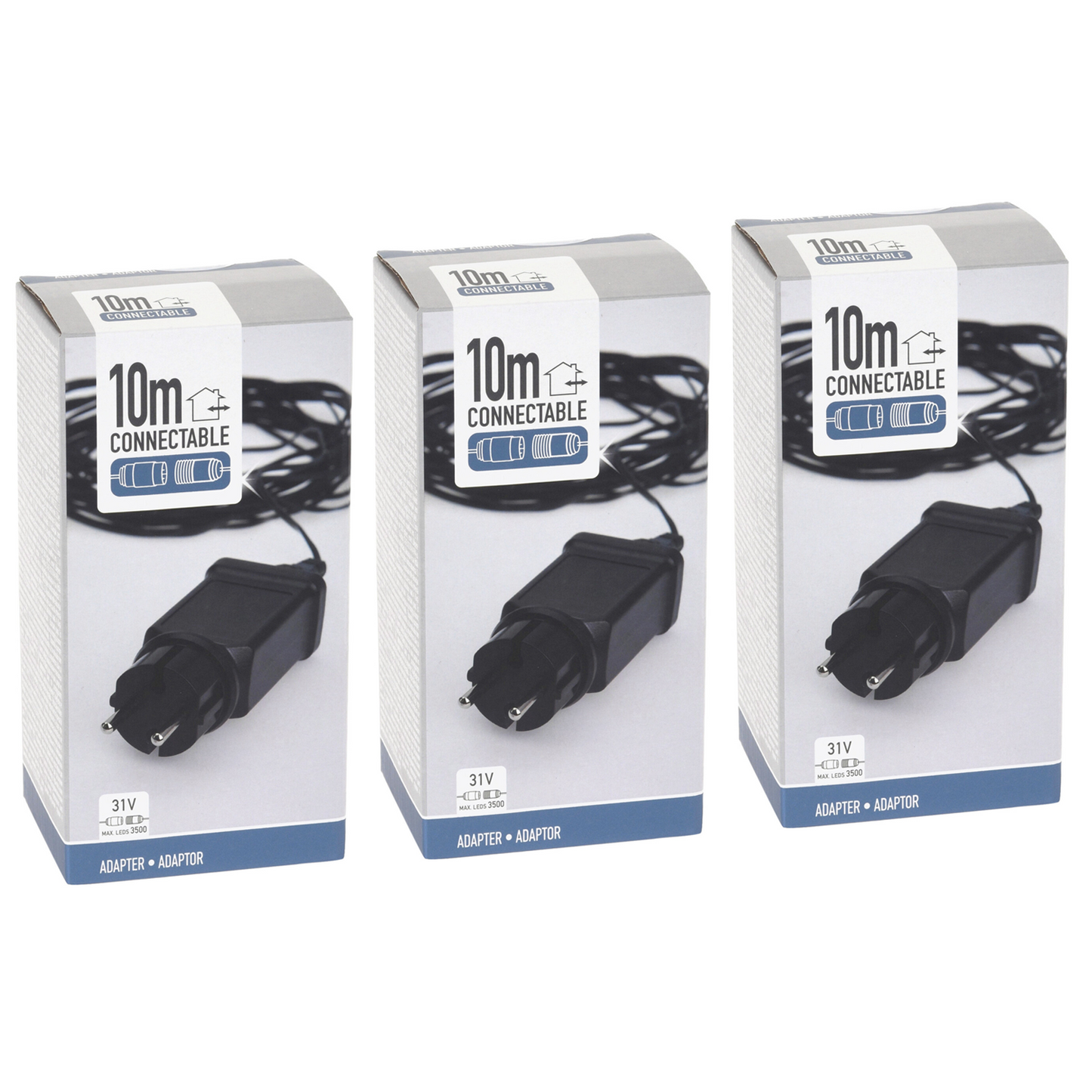 Adaptateur de démarrage Nampook pour guirlandes lumineuses de Noël raccordables - 10 mètres - 3 pièces - noir