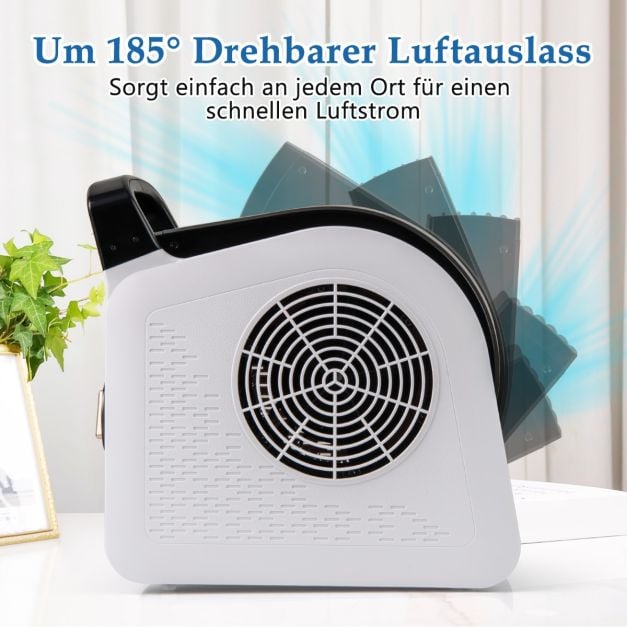 Ventilateur de sol Coast 130 W – 3 vitesses – orientable à 185° – 33 x 18 x 33 cm – noir et blanc