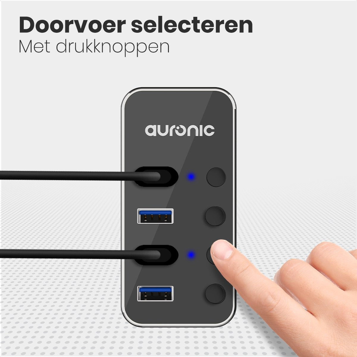 Auronic USB Hub 3.0 - Répartiteur USB avec 4 ports - avec alimentation - 5 GBP - Indication LED - Noir