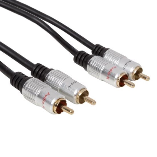 Câble audio Velleman RCA, 5 mètres, cuivre, noir