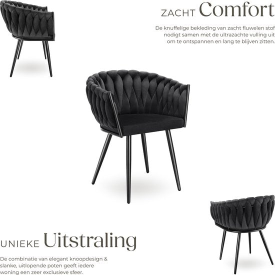 tectake® - Lot de 2 chaises de salle à manger en velours - Chaise baquet avec accoudoir en aspect bouton - Chaise de salle à manger - Chaise de salle à manger moderne pour salon et salle à manger - Chaise de cuisine - Chaise de coiffeuse - Chaise de chamb