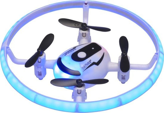 Denver Mini Drone voor Kinderen en Volwassenen - 30m Bereik - Gyro Functie - LED Licht - DRO121 - Zwart/Wit