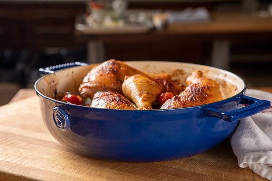 Cocotte en fonte - Saveur Selects - Ø30 cm - Sans PFAS - Compatible Induction, gaz, électrique, céramique - Bleu