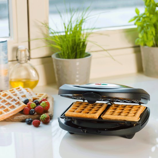 Appareil à croque-monsieur Bestron - ASM8010 - 760 W - 3-en-1 : croque-monsieur, gaufres et grillades - Revêtement antiadhésif - Gris - Garantie 5 ans
