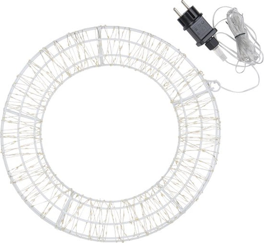 Arti Casa LED Couronne de Noël 38cm - Décoration de Noël pour l'intérieur et l'extérieur - Avec 480 LED et minuterie - Décoration de Noël pour porte ou mur - Couronne de Noël avec lumières - 220-240V