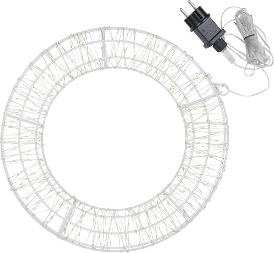 Arti Casa LED Couronne de Noël 38cm - Décoration de Noël pour l'intérieur et l'extérieur - Avec 480 LED et minuterie - Décoration de Noël pour porte ou mur - Couronne de Noël avec lumières - 220-240V