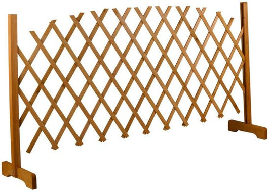 Barrière extensible pour chiens maxxpro - Barrière de sécurité extensible de 26 à 124 cm - pour escalier ou encadrement de porte - Barrière d'escalier sans perçage - Barrière pour chiens d'intérieur et d'extérieur - Bois - 77 cm de haut