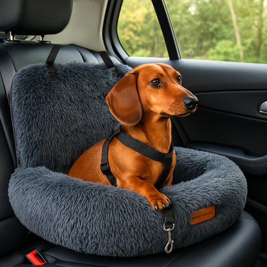 By Cee Cee Dog Basket Car - Original Car Dog Basket - Car Seat Dog Back Seat - Car Basket Dog - Car Seat Dog Blanket - Car Seat Dog - Also For Side Seat - Dark Grey