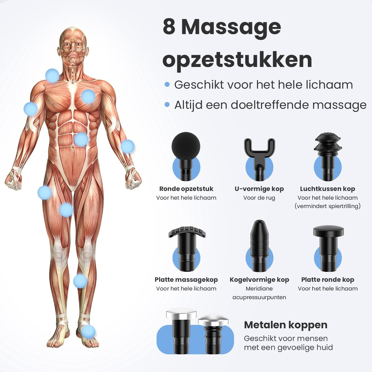 Masseur - Lifeproducts - Pistolet de massage - Noir