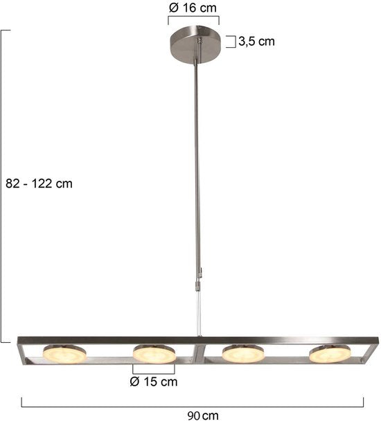 Suspension Soleil 3516ST en acier, 4 000 lumens | Hauteur réglable | Stainhauer | Éclairage d'intérieur design et fonctionnel