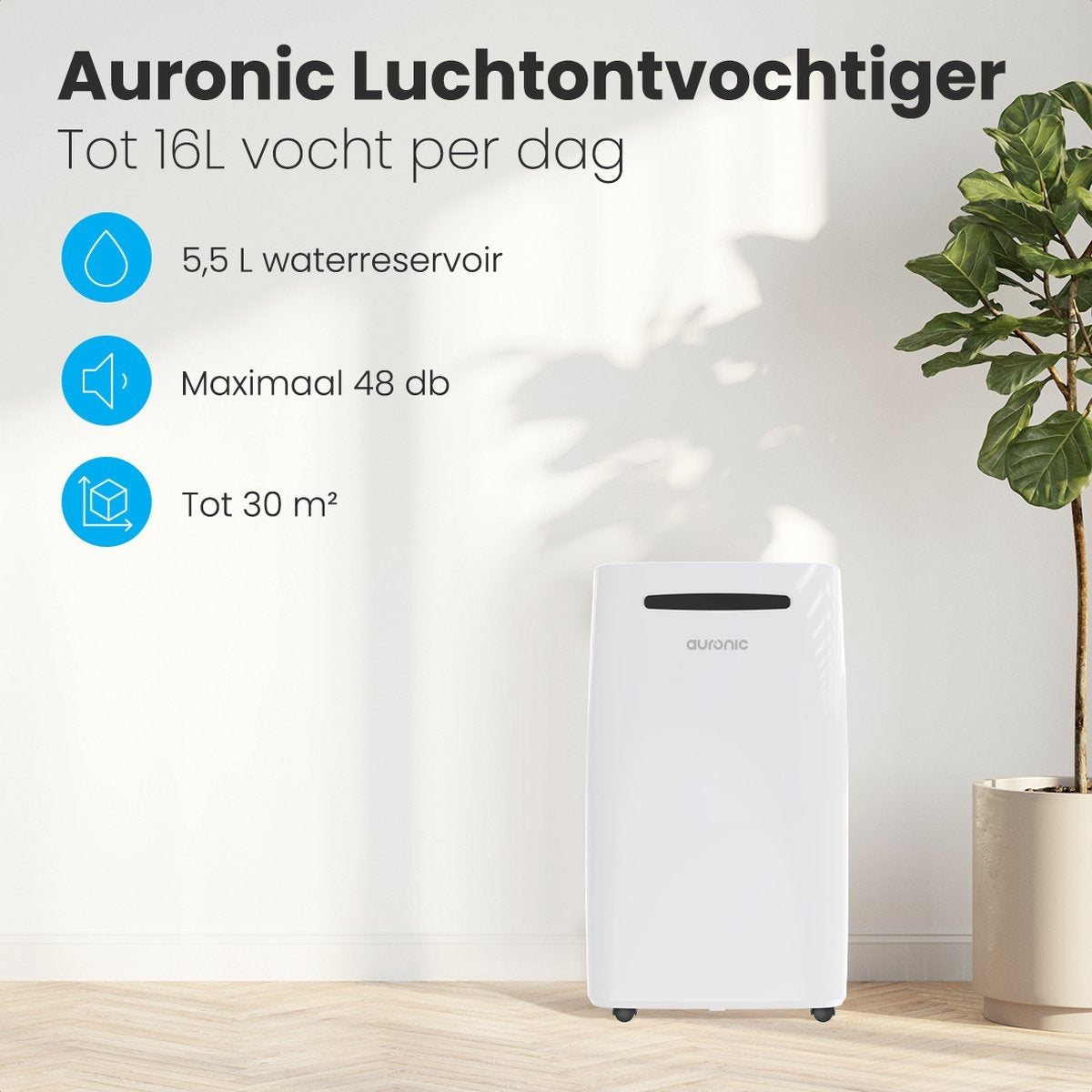 Déshumidificateur - Auronic - 16L - Blanc