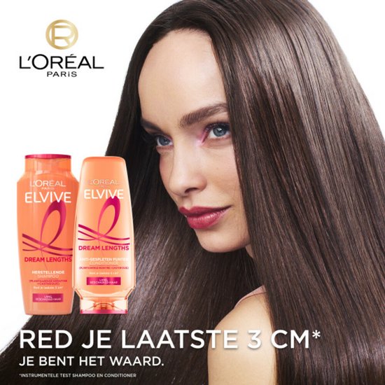 L'Oréal Paris Elvive Dream Lengths Shampooing - Pour cheveux longs et abîmés - Shampooing réparateur - 250 ml