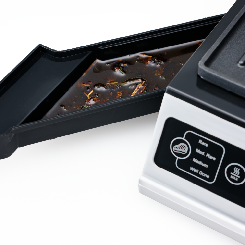 Solis Contact Grill Pro Gril de table - Gris - 37 x 37 x 17 cm - 2000 W - Sans PFAS - Dépliable 180°.