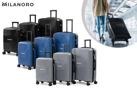 Ensemble de valises Milanoro - 3 pièces - Cadenas TSA - Roulettes 360° - Terracotta
