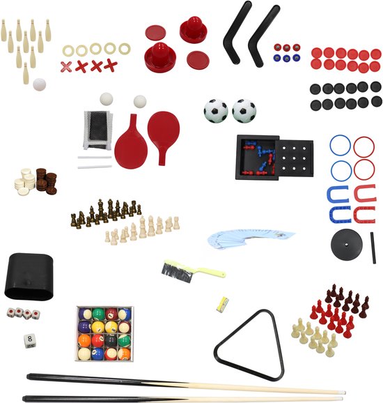 Table de jeux multifonctionnelle Cougar 16-en-1 – Table de jeux noire avec 16 jeux – Accessoires inclus – Pour enfants et adultes