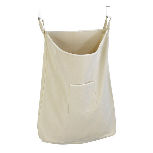 Panier à linge à suspendre Canguro de WENKO, beige - 65 L - Coton - Avec crochets en acier inoxydable