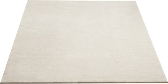tectake® Tapis à poils courts - 120 x 170 cm - Crème - Tapis pour le salon, la chambre à coucher, la salle à manger - Facile d'entretien et lavable - Sous-couche antidérapante - Antiallergique - Diverses tailles et couleurs