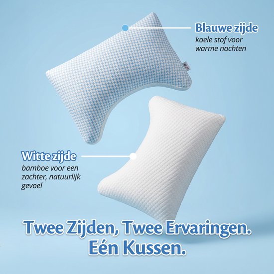 Oreiller Ella Moon en mousse à mémoire de forme - Oreiller 50 x 70 cm - Oreiller cervical réglable en mousse à mémoire de forme pour les personnes dormant sur le côté ou sur le dos - Ergonomique et orthopédique : soulage les douleurs cervicales