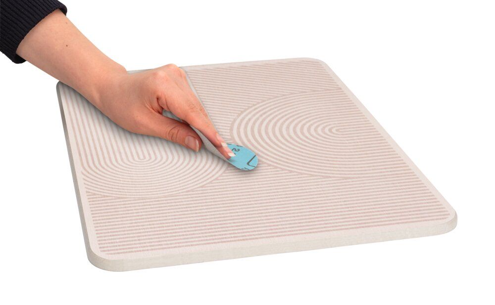 WENKO Damon Tapis égouttoir beige - 40 x 30 cm - Diatomite - Séchage rapide