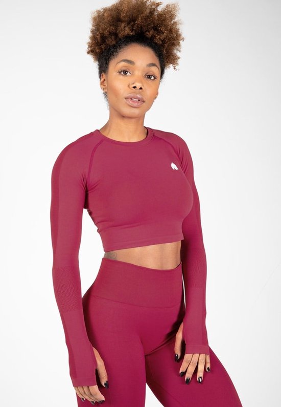 Gorilla Wear Hilton Seamless Cropped Long Sleeves - Fuchsia - XS/S
