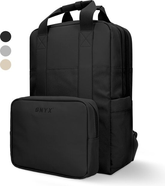 ONYX Sac à dos 20L avec compartiment pour ordinateur portable - Pochette d'organisation amovible - Mesdames et Messieurs - Sacoche pour ordinateur portable - Sac d'école - Sac à dos - Noir