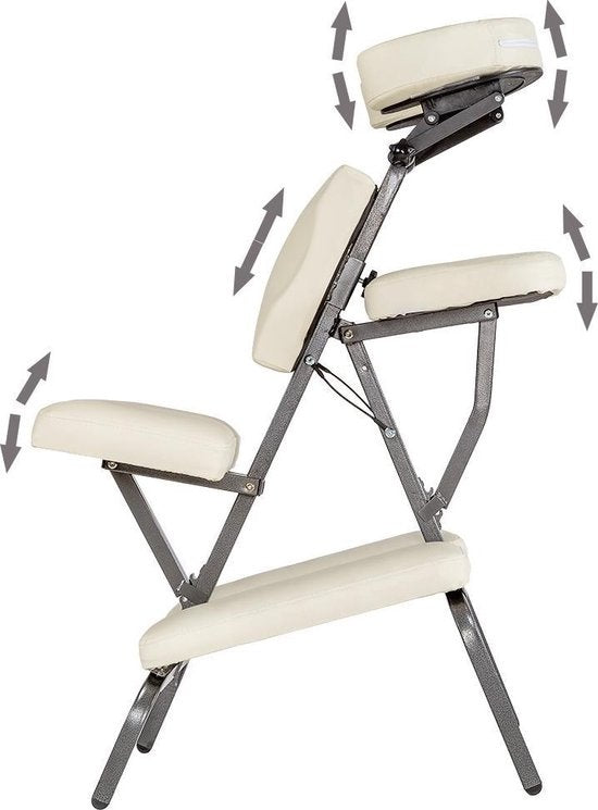 Fauteuil de massage, fauteuil de traitement avec rembourrage épais beige incluant un sac de transport noir