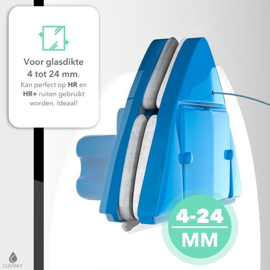 CLEANLY Lèche-vitre magnétique 4-24mm - Nettoyeur de vitre et essuie-vitre magnétique - Double vitrage