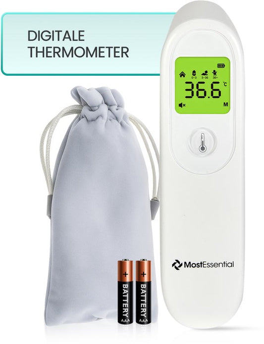 Thermomètre frontal numérique MostEssential - Thermomètre - Thermomètre médical pour adultes, enfants et bébés - Sans contact - HW05