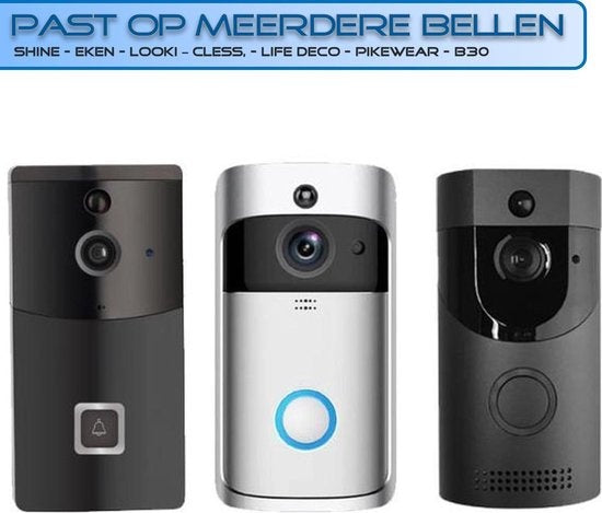 SHINE Gong Video doorbell - Carillon pour Maxi, Gologi, Living Needs, Aye Cam, Winnes, Zedar, Life Deco | Récepteur avec 52 mélodies - Blanc