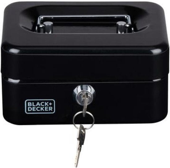 Coffre-fort Black&Decker - 2 clés - noir - acier - bac à monnaie - 15 x 12 x 8 cm