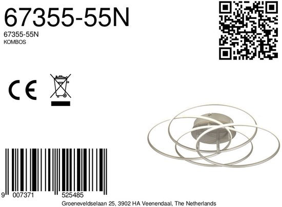 Globo - plafonnier - KOMBOS - acier - métal - Ø 52 cm - LED - 67355-55N