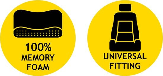 Dunlop Neck Support - Car Seat Neck Cushion - 100% Memory Foam - Universal Fit - Black