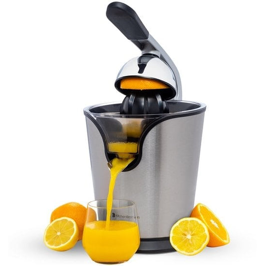 Presse-agrumes électrique - KitchenBrothers - Presse-orange et citron - 160W - acier inoxydable - Noir