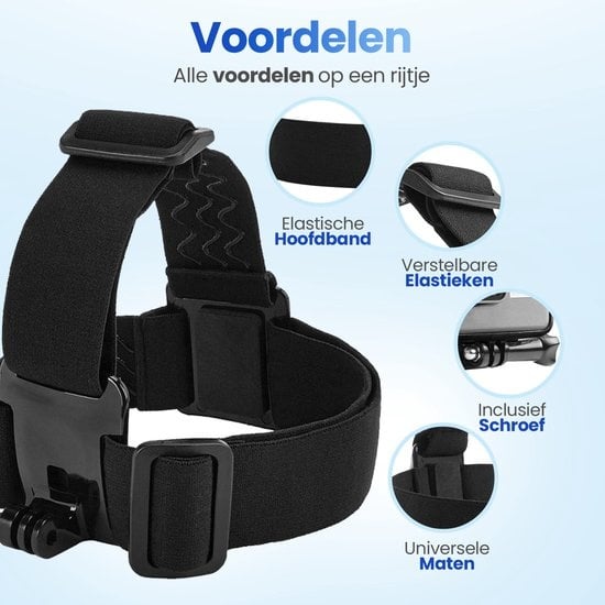Garpex® Adjustable Head Strap - Support universel pour diverses caméras d'action