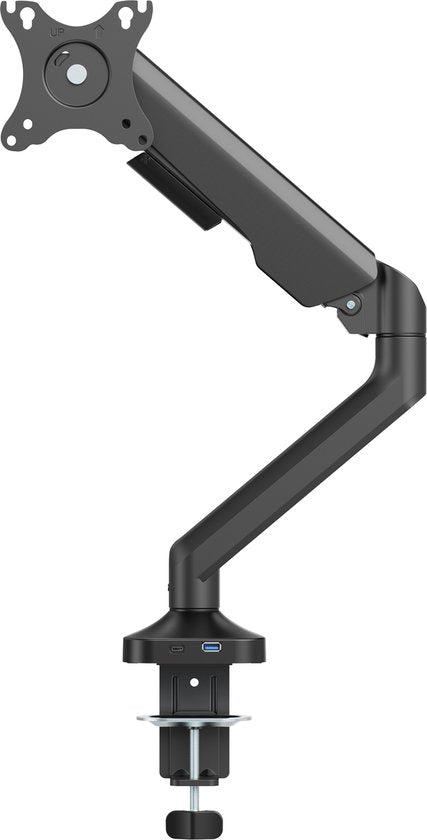 VDD Gaming - Bras de moniteur - Bras de moniteur - Support de moniteur - Hauteur réglable - Pour 1 écran - Design ergonomique - Noir