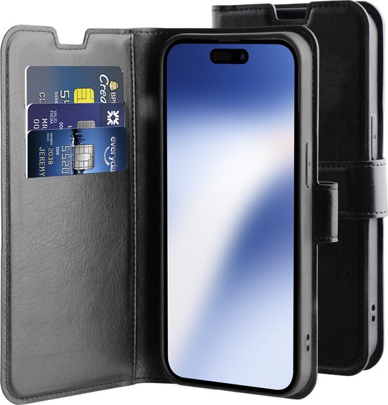 BeHello Bookcover Sleeve iPhone 15 Gel - Noir