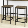 Table de bar SoBuy avec 2 tabourets - Poids max. : 150 kg - Style industriel - 121 x 46 x 97 cm - Marron / Noir